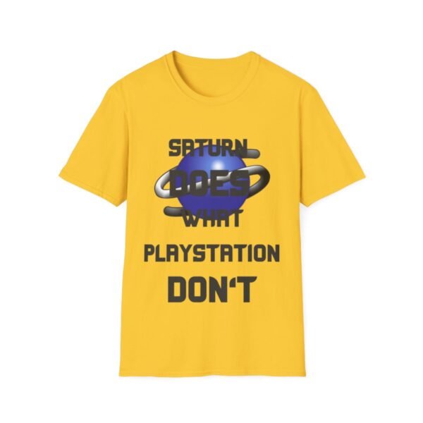 Saturn Does What Playstation Don't, Dark on Light, Sega Saturn, Unisex Softstyle T-Shirt - Image 8