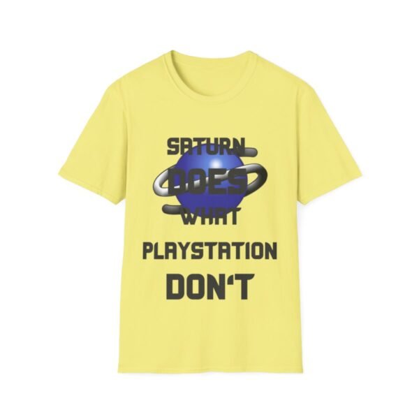 Saturn Does What Playstation Don't, Dark on Light, Sega Saturn, Unisex Softstyle T-Shirt - Image 7