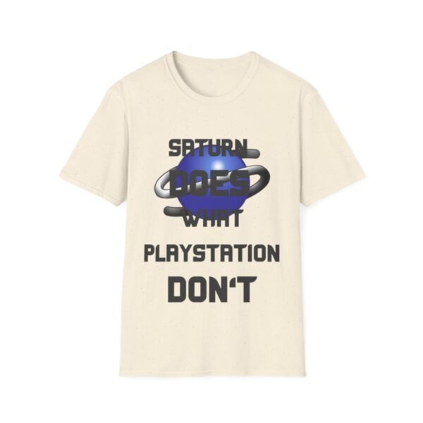 Saturn Does What Playstation Don't, Dark on Light, Sega Saturn, Unisex Softstyle T-Shirt - Image 6