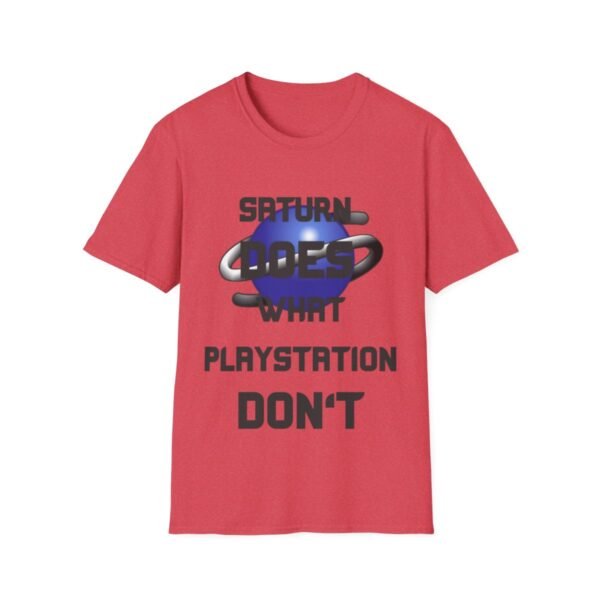 Saturn Does What Playstation Don't, Dark on Light, Sega Saturn, Unisex Softstyle T-Shirt - Image 12