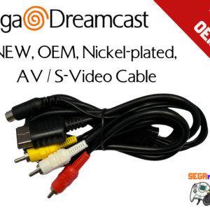 sega dreamcast, nickel plated, av s video composite cable, new, sealed