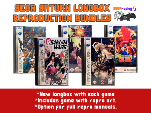 sega saturn long box reproduction bundles with game and case plus manual option