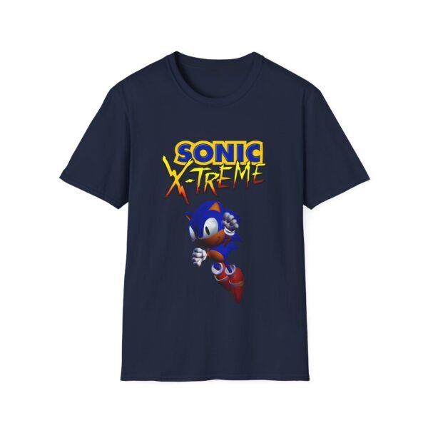 sonic x treme, sega saturn, unisex softstyle t shirt