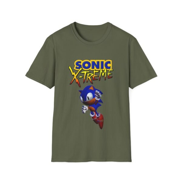 sonic x treme, sega saturn, unisex softstyle t shirt