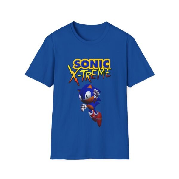 sonic x treme, sega saturn, unisex softstyle t shirt