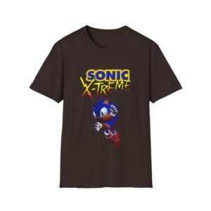 sonic x treme, sega saturn, unisex softstyle t shirt