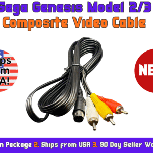 Sega Genesis Model 2/3 Composite RGB AV Audio Video Cable - NEW (Genesis)
