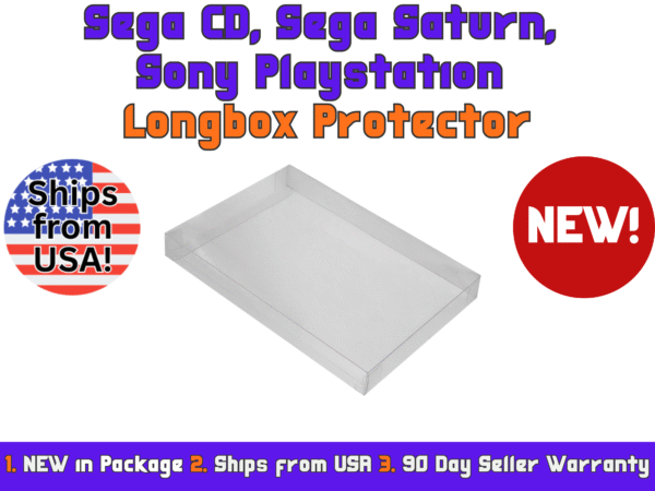 Clear Longbox Case Protectors for SEGA CD, SATURN, PS1 (Sega CD, Saturn, PS1)