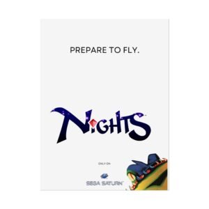Nights Into Dreams Poster for Sega Saturn, Retro Gaming Wall Art,  Multiple Sizes (Saturn)
