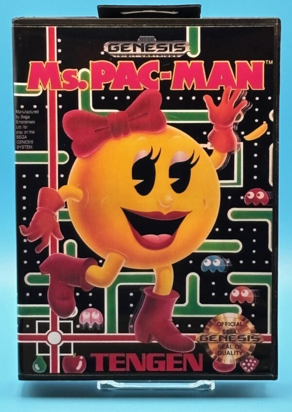 Ms. Pacman (OEM Cart)(Box, Cover reproductions)(Genesis)