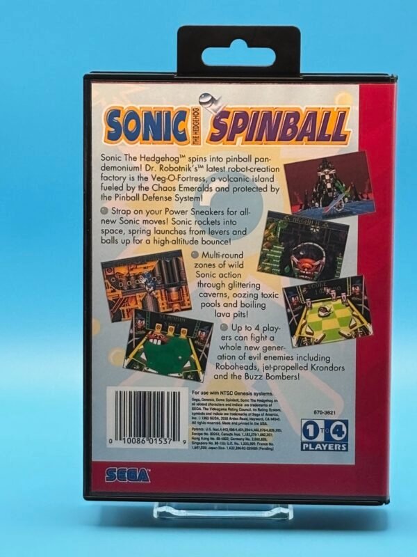 Sonic Spinball (OEM Cart)(Box, Cover reproductions)(Genesis) - Image 2